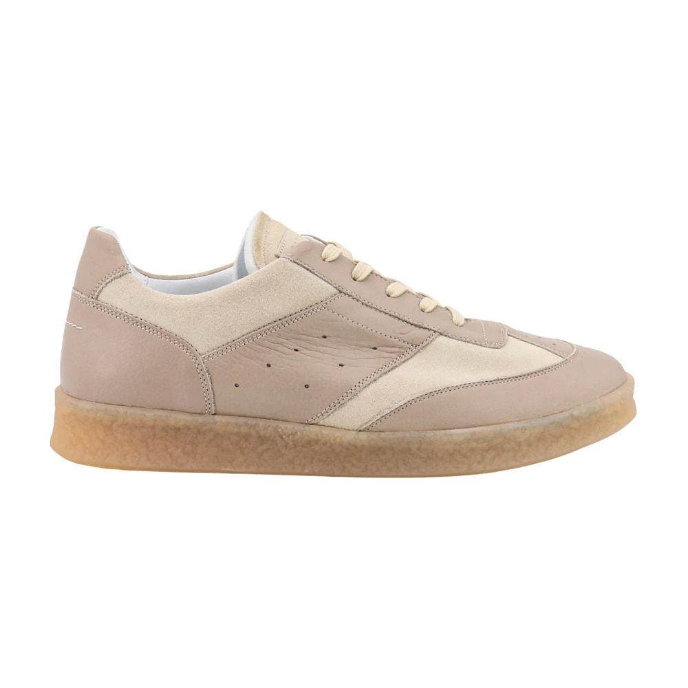 MM6 Maison Margiela Leren sneakers met suède inzetstukken Beige Heren