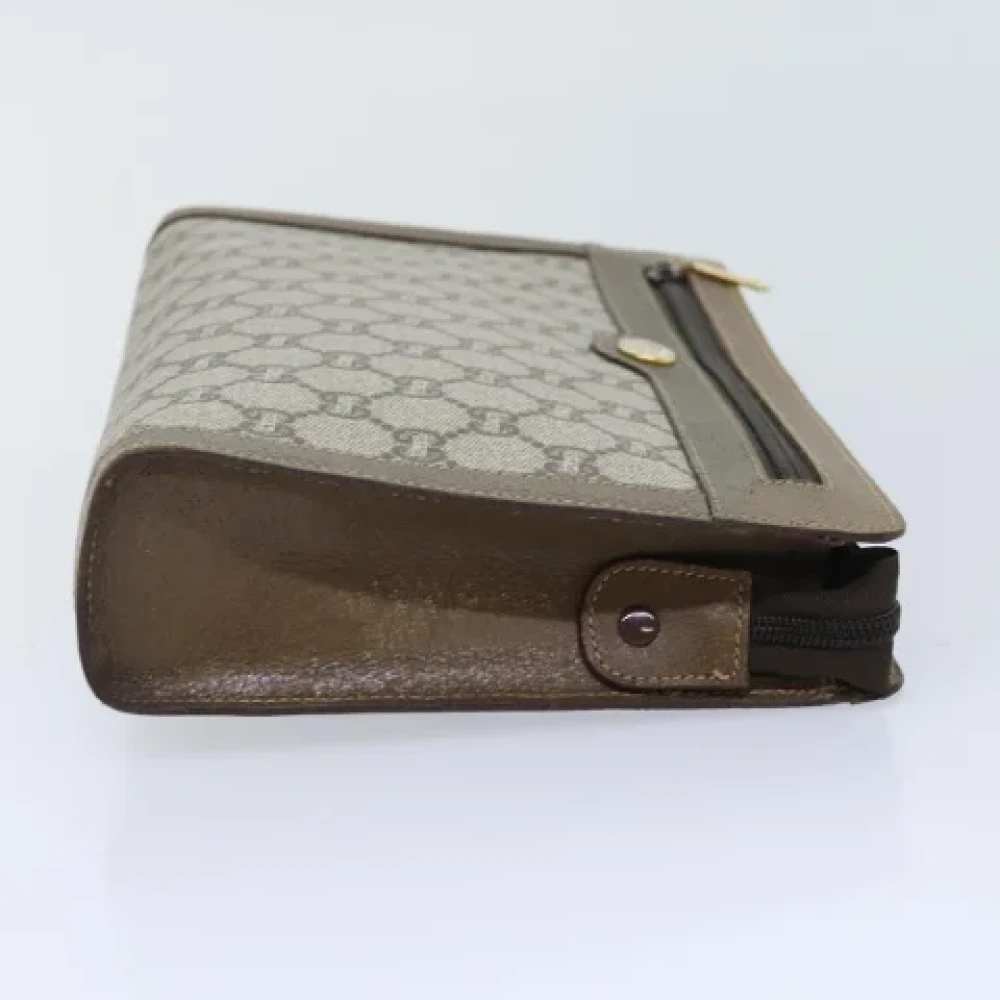 Gucci Vintage Pre-owned Leather clutches Beige Dames