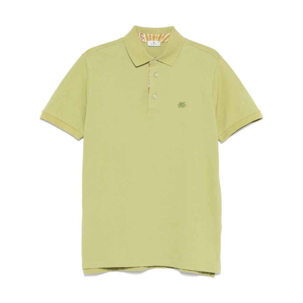 ETRO Groene Polo Shirt Korte Mouwen Green Heren