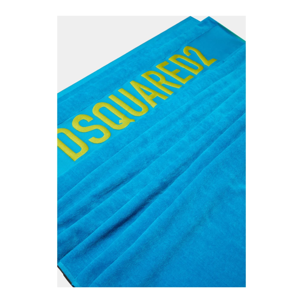Dsquared2 Luxe Katoenen Handdoeken voor Heren Blue Heren