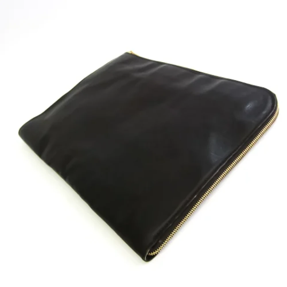 Yves Saint Laurent Vintage Pre-owned Leather clutches Brown Dames