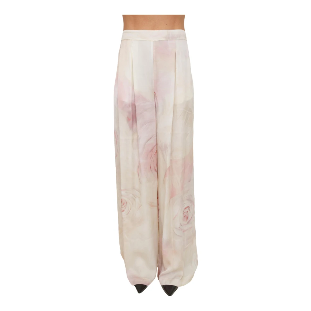 Blugirl Kvinno Multicolor Byxor Dam, Xs, Wide Leg Raso Stampato Pant