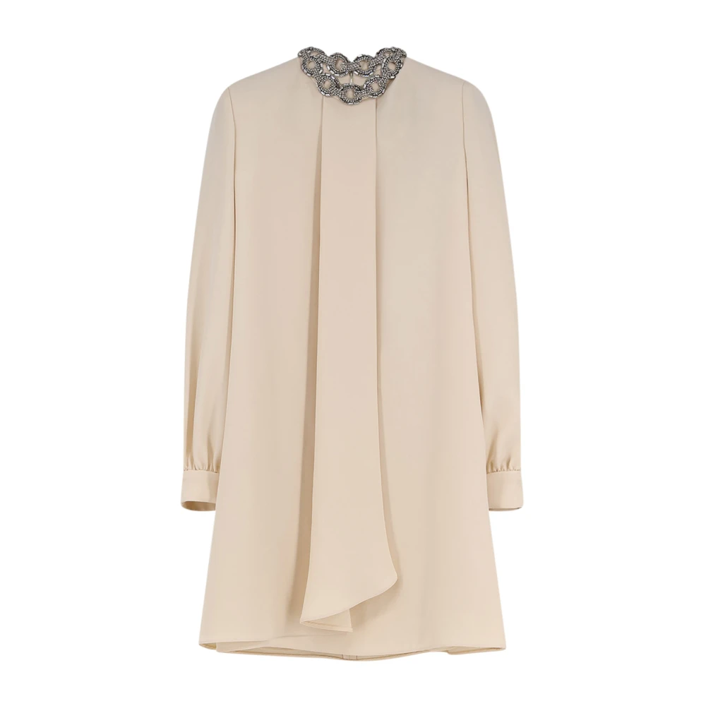 Valentino Women's Beige Cady Couture Embroidered Dress - Short Dresses - M - Dresses