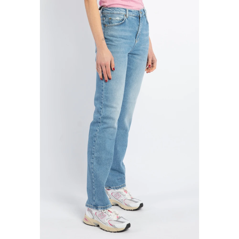 pinko Hoge Taille Straight Jeans Blue Dames