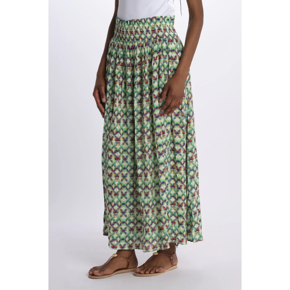Bellerose Groene Bedrukte Rok Multicolor Dames