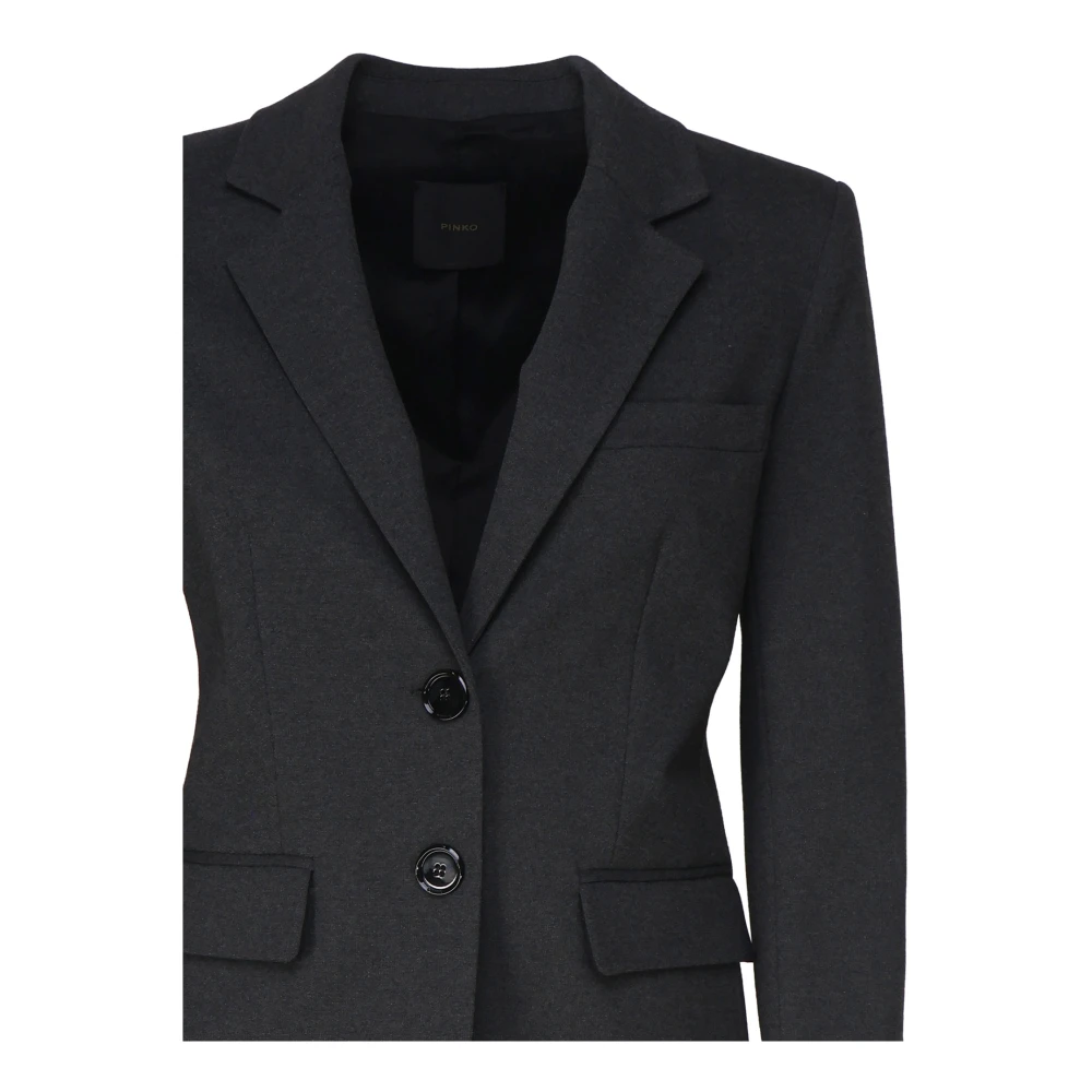 pinko Grijze Single-Breasted Knoopjas Italië Gray Dames