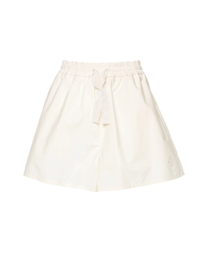 short-popeline-avec-logo-applique