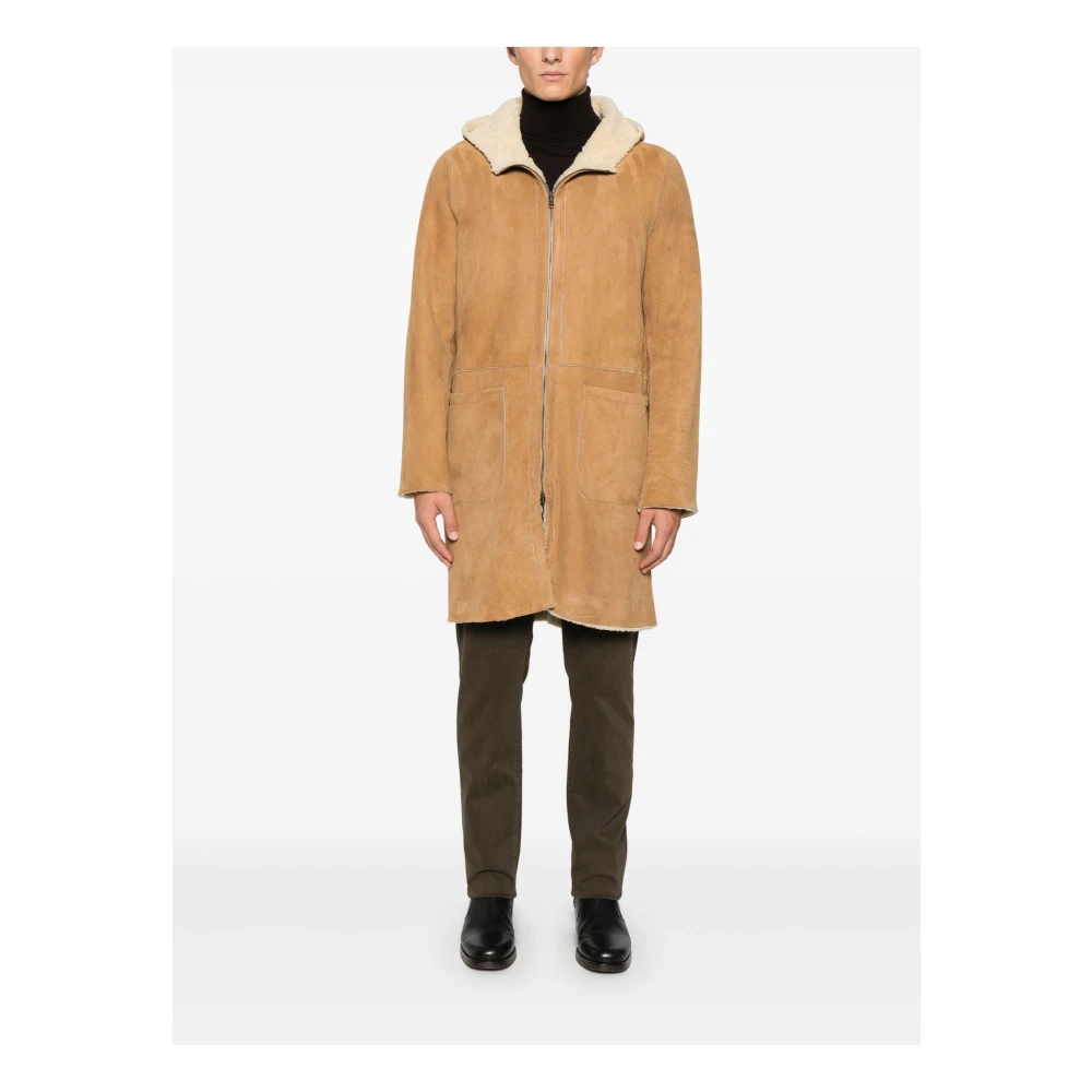 Salvatore Santoro Omkeerbare Shearling Jas Beige Heren