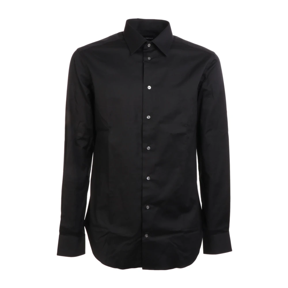 Emporio Armani Zwarte Noos Herenoverhemd Armani Stijl Black Heren
