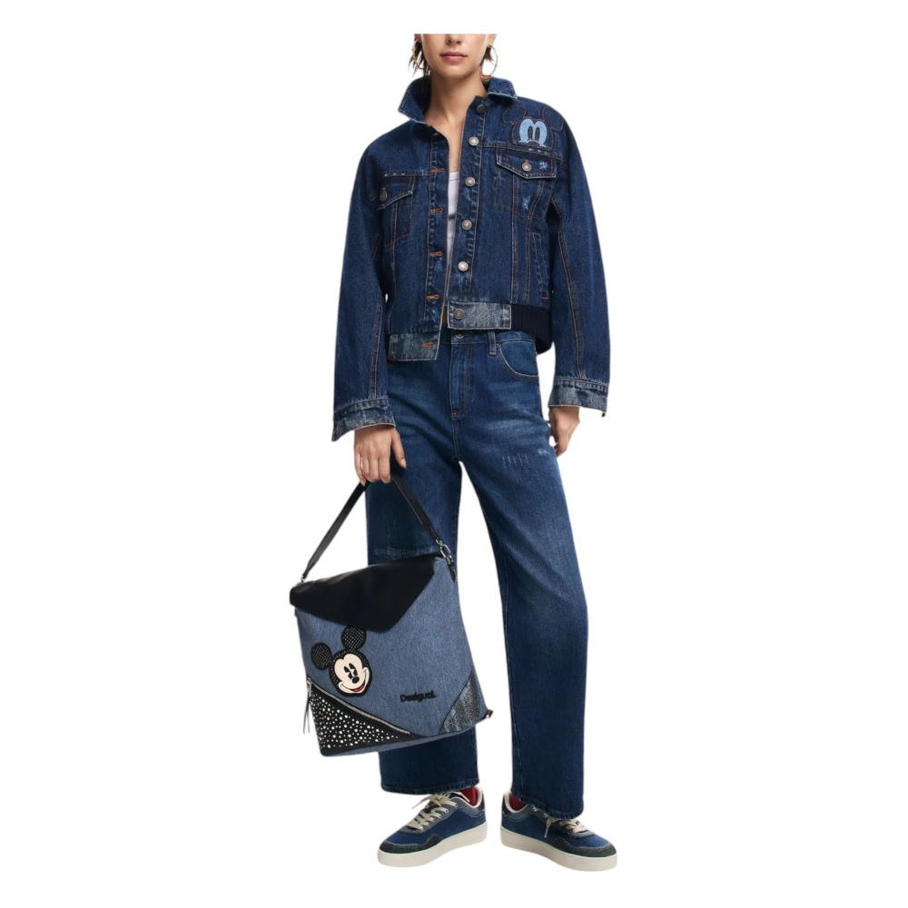 Desigual Blauwe Klassieke Jas met Voorzakken Blue Dames