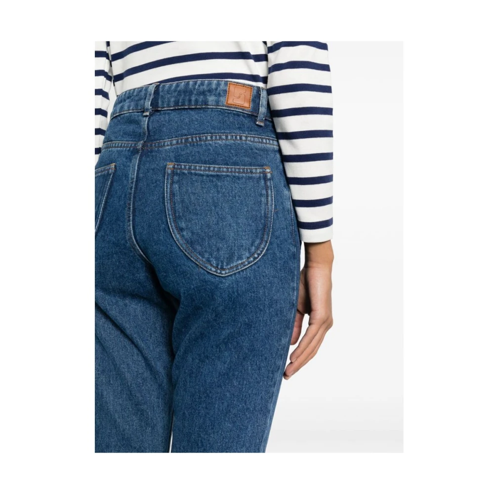 Soeur Blauwe Denim Jeans met Tapered Leg Blue Dames