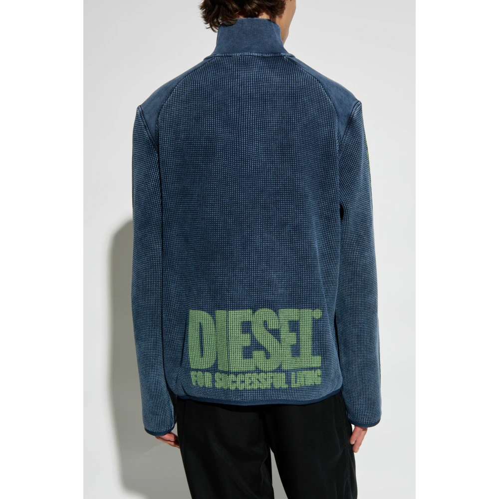 Diesel Hoodie met logo S-Wafcool-Zip-Ls Blue Heren