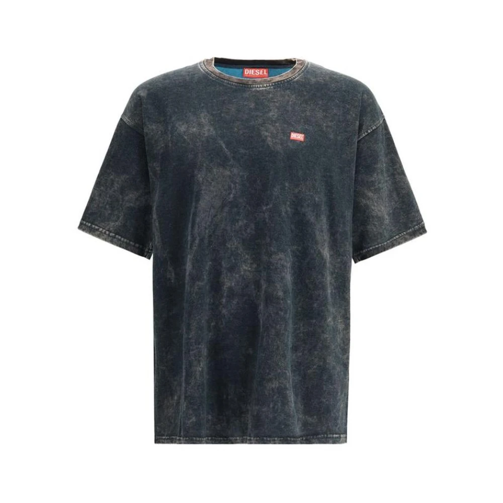 Diesel Uomo Nero T-Shirt Con Stampa Grafica In Cotone