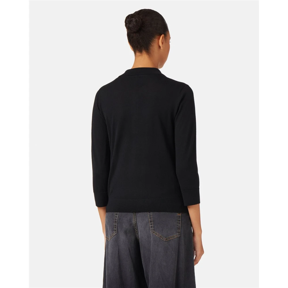 Iceberg Wollen polotrui met ijsbergborduursel Black Dames