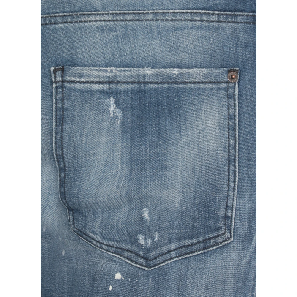 Dsquared2 Blauwe Katoenen Jeans met Gescheurde Details Blue Heren