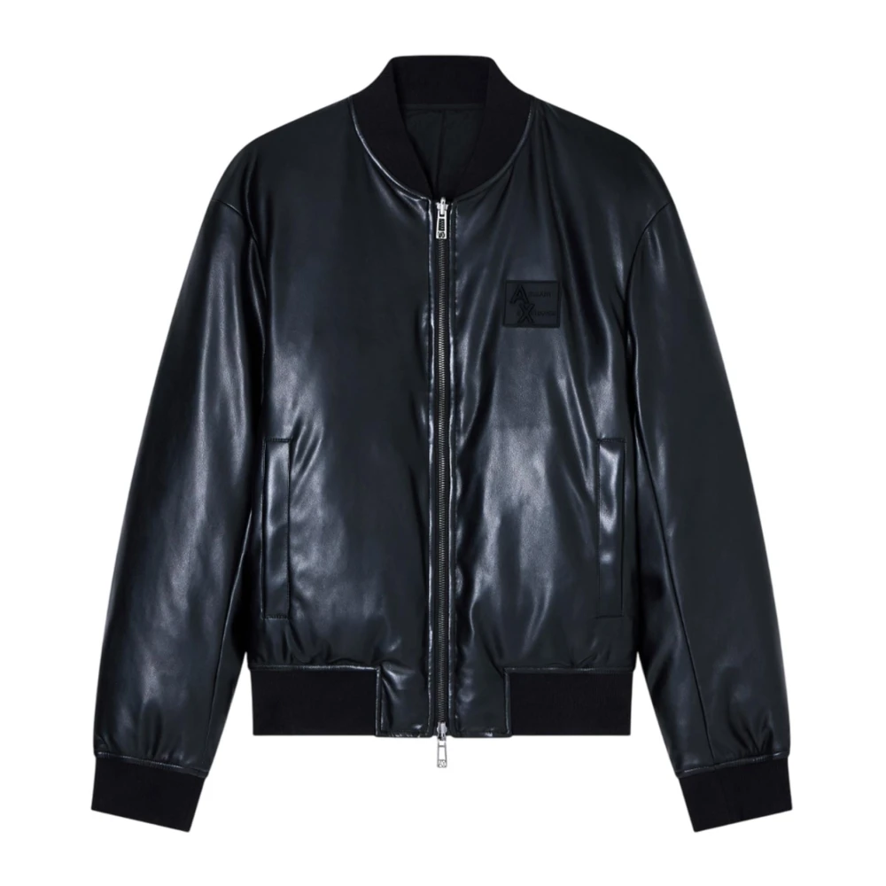 Armani Exchange Herren Schwarz Reversible Bomber Jacket