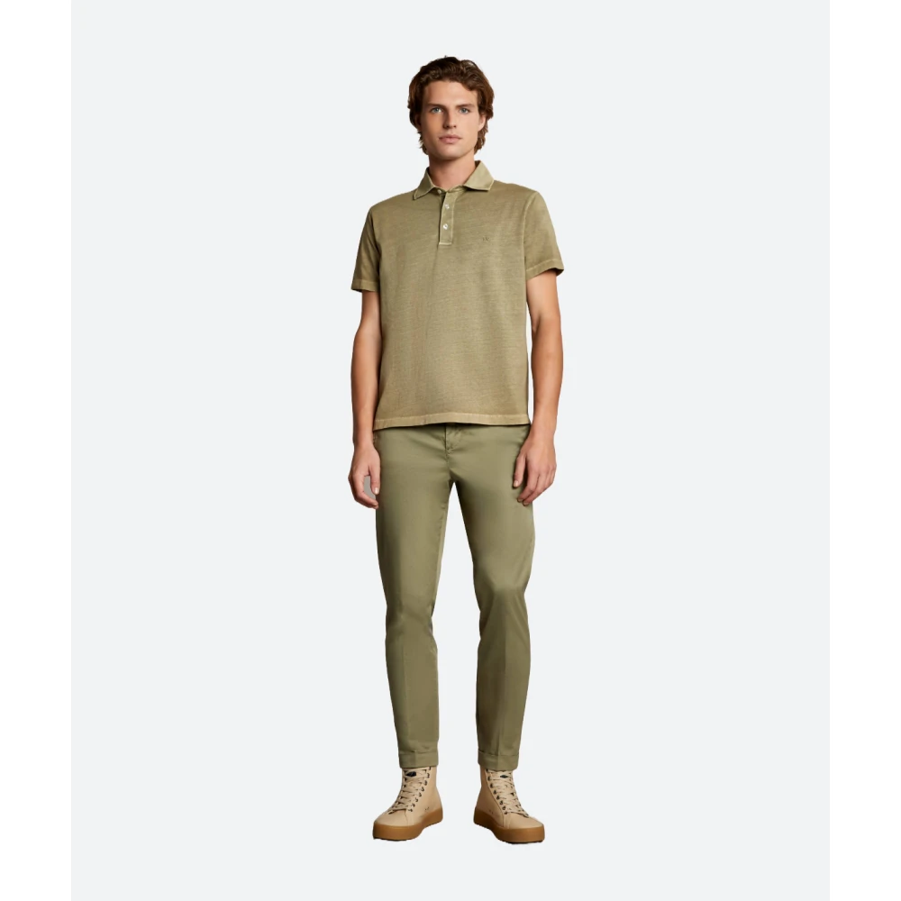 Fay Katoenen Jersey Polo Shirt Green Heren