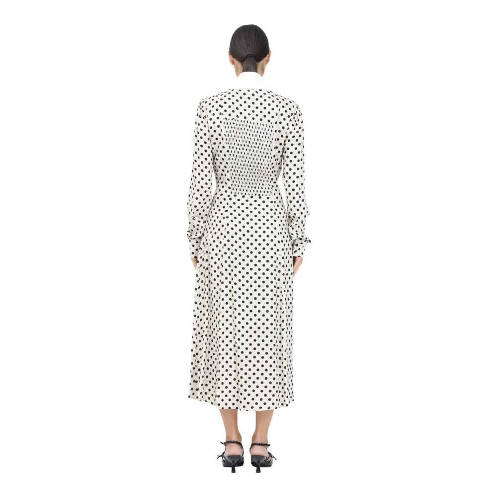 Mar De Margaritas Polka Dot Midi Jurk Gaia Le Bois White Dames