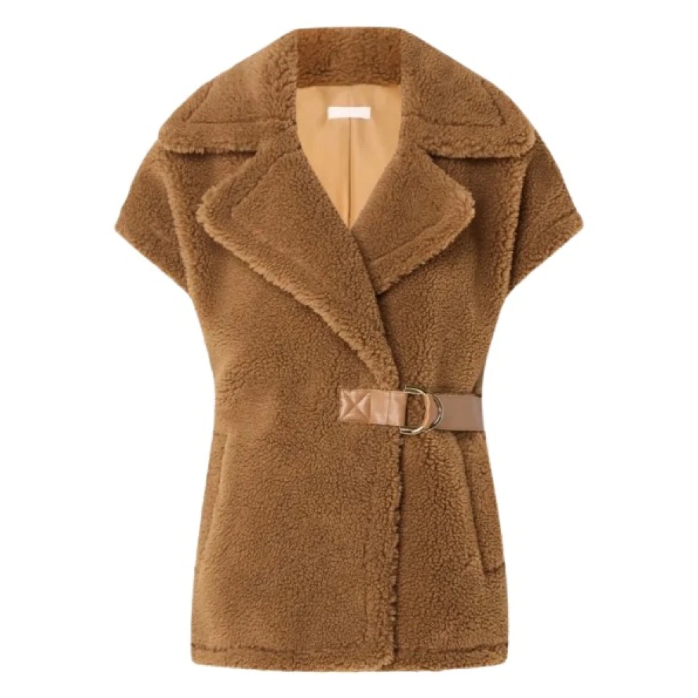 Liu Jo Wollen Cape met Brede Kraag Brown Dames