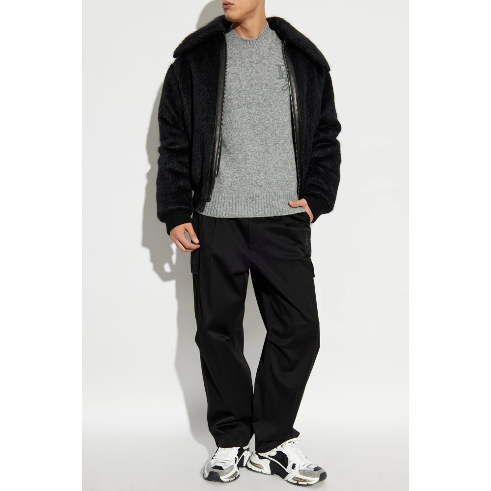 Dolce & Gabbana Trui met geborduurd logo Gray Heren
