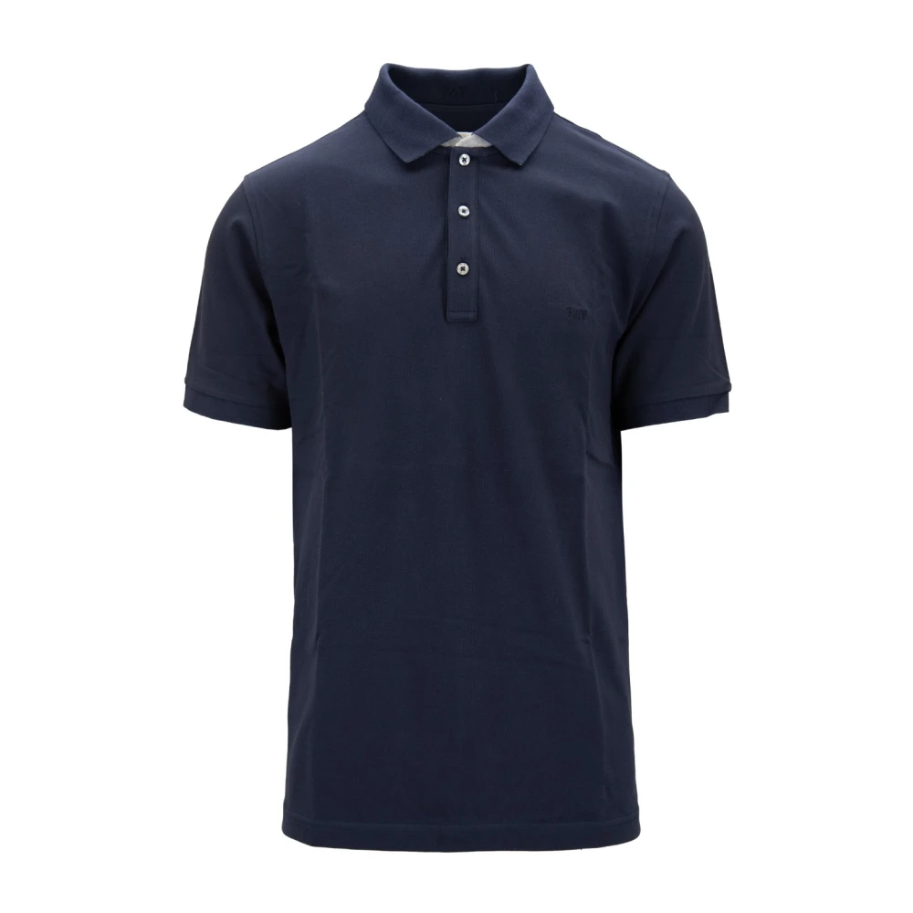 Fay Heren Button Polo Shirt Blue Heren