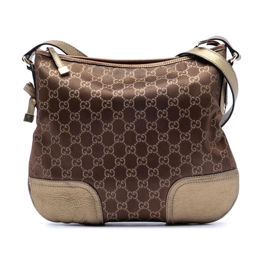 Gucci Vintage Women's Brown Vintage Cross Body Bags, One Size, Pre-Owned Hobo Shoulder Bag