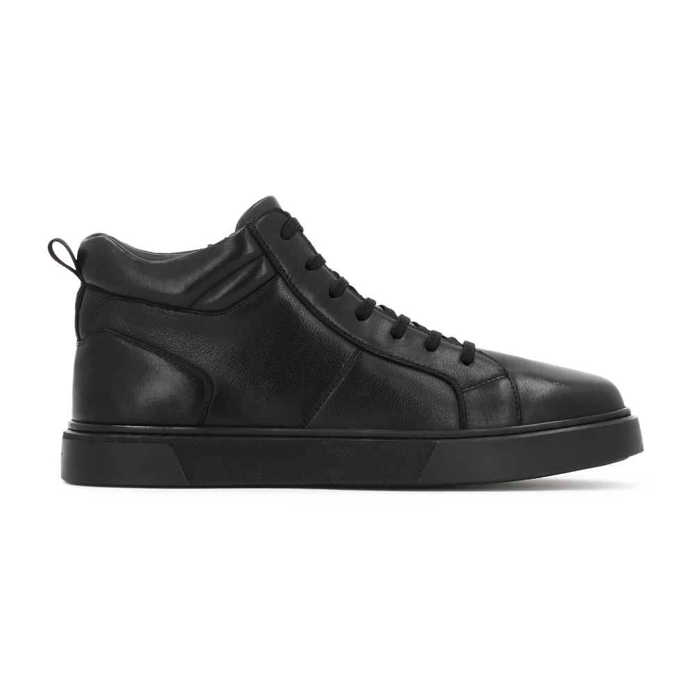 Kazar Zwarte enkelsneakers van natuurlijk leer Heren Schoenen