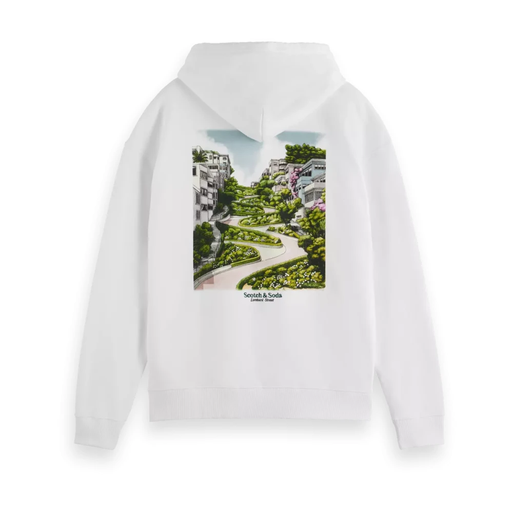 Scotch & Soda Artwork Hoodie White Heren