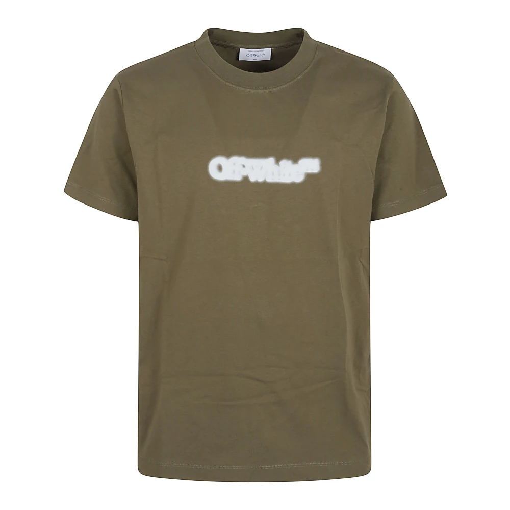 Off White Pijl Slim Tee Spray Print Green Heren