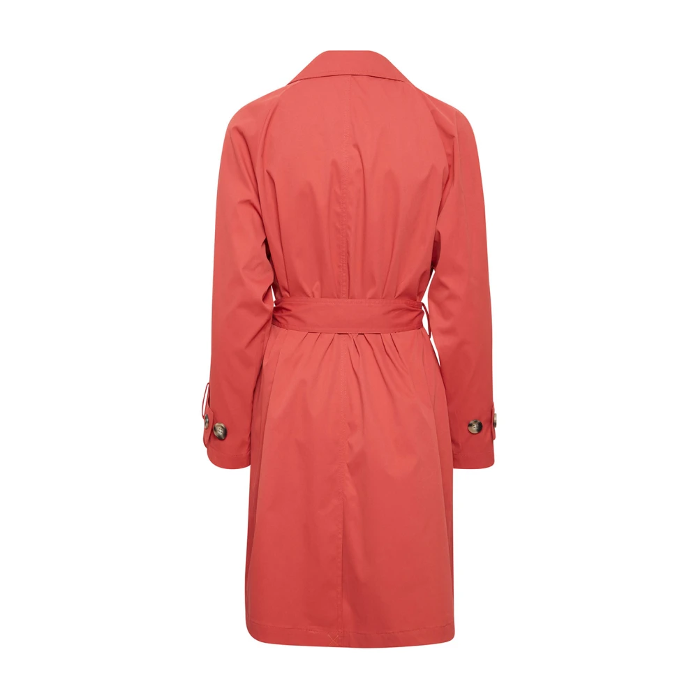 Ichi Rode Trenchcoat Red Dames
