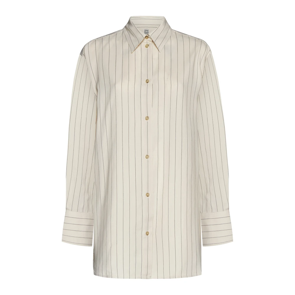 TotêMe Relaxed-fit Pinstripe Shirt Beige Dames