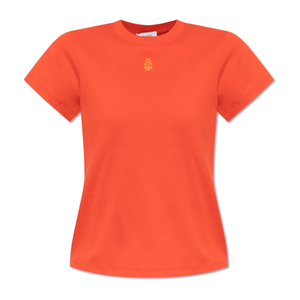 Alexander mcqueen T-shirt met logo Red Dames