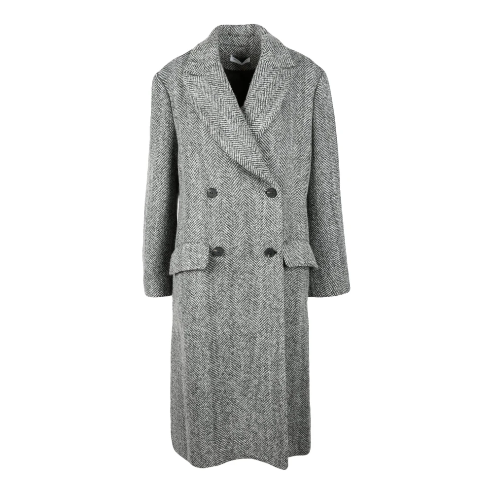 Weili Zheng Stijlvolle dubbelrijige jassen collectie Gray Dames