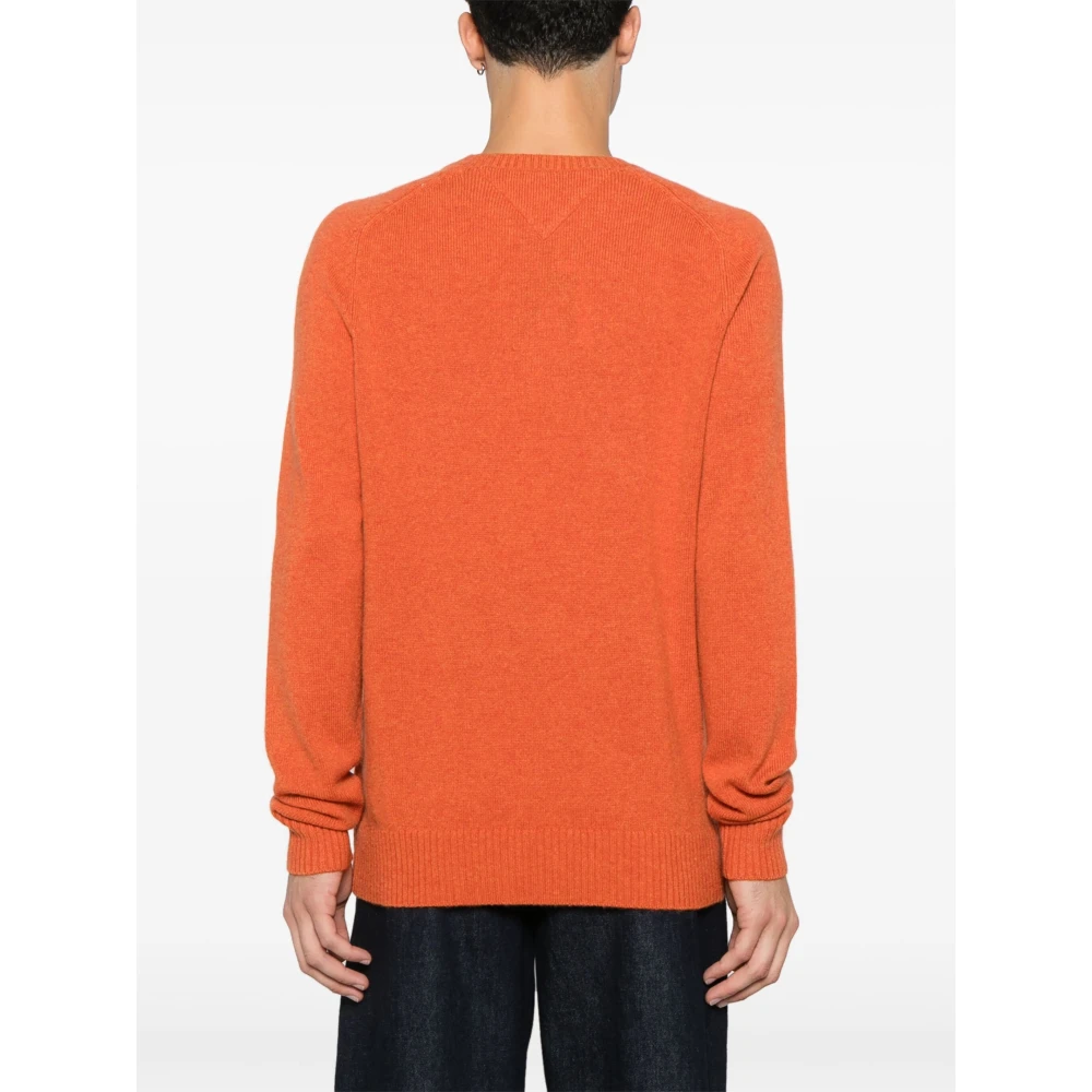 Tommy Hilfiger Heather Lambswool Crew Neck Sweater Orange Heren