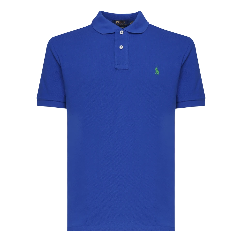 Polo Ralph Lauren Men's Blue Polo Shirts,, Polo T-Shirt With Logo Embroidery Medium