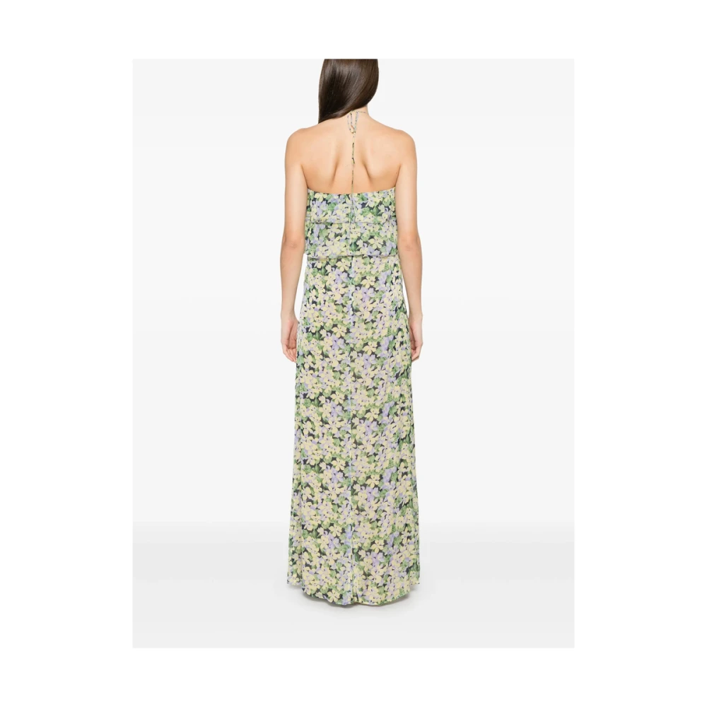 Raquel Diniz Groene Bloemenprint Halternek Jurk Green Dames