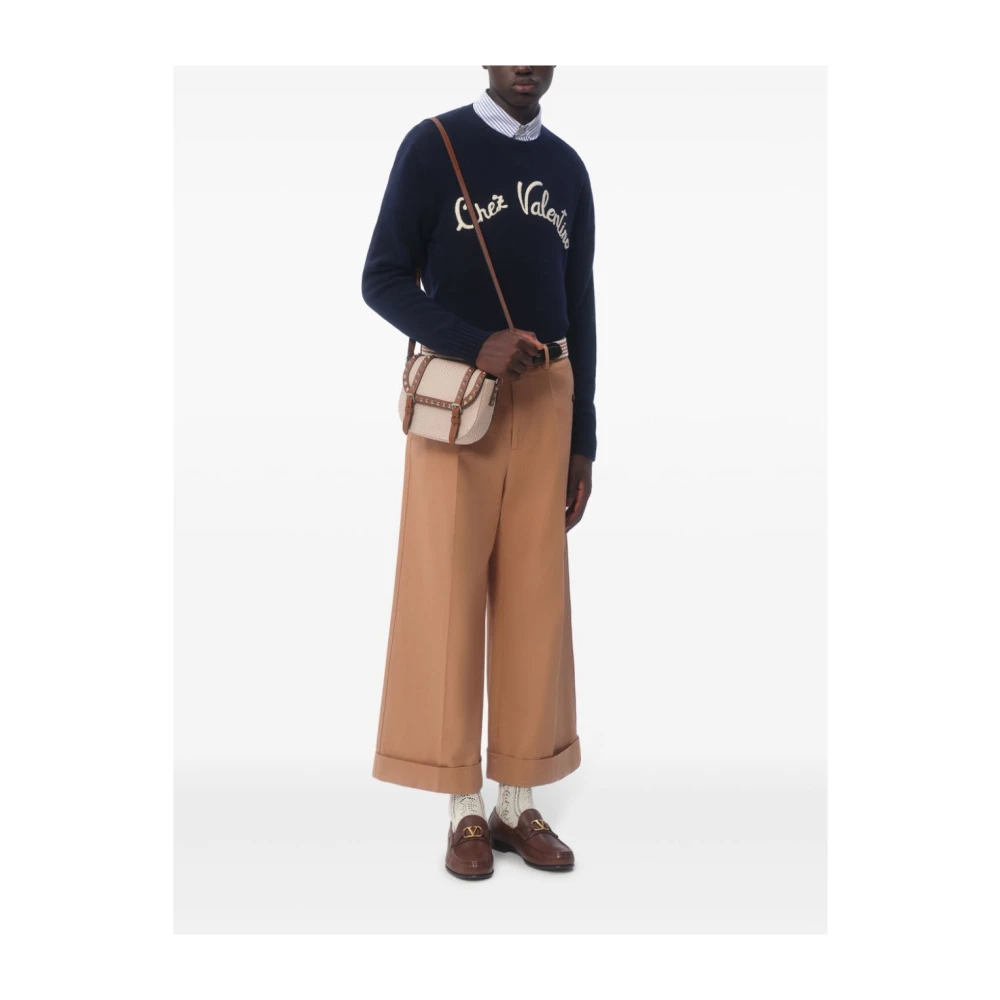 Valentino Garavani Blauwe Trui met Logodetail Blue Heren