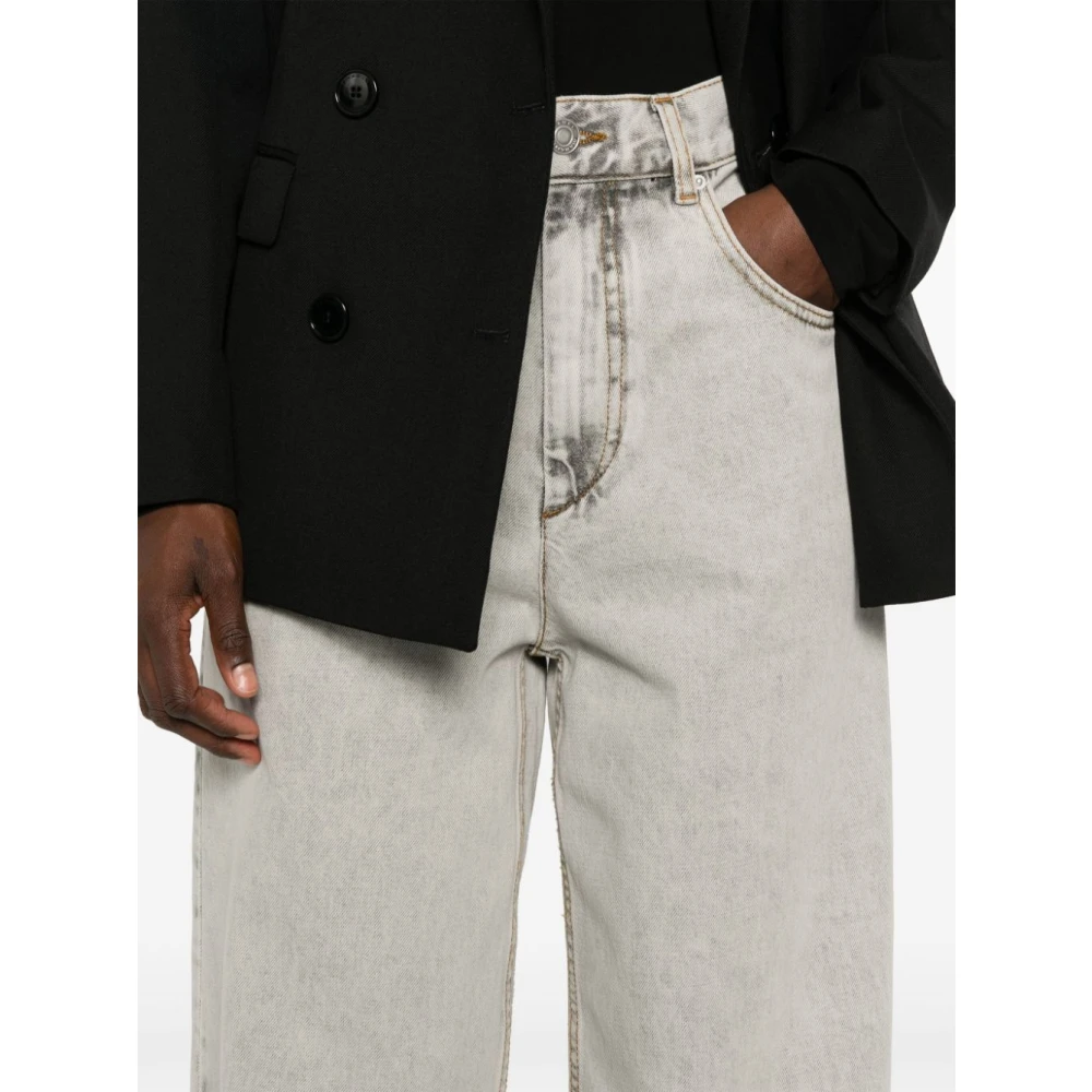 Isabel marant Lichtgrijze Denim Straight Leg Jeans Gray Dames