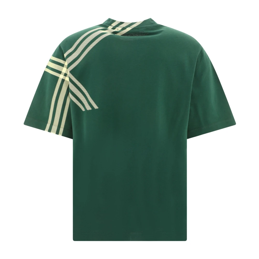 Burberry Geruite mouw katoenen T-shirt Green Heren