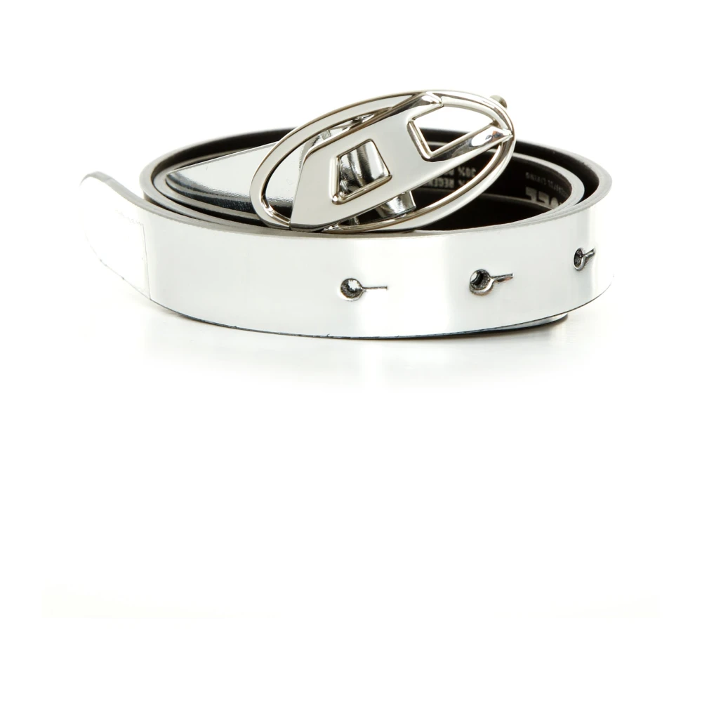 Diesel Metallic Riem met Metalen Gesp Gray