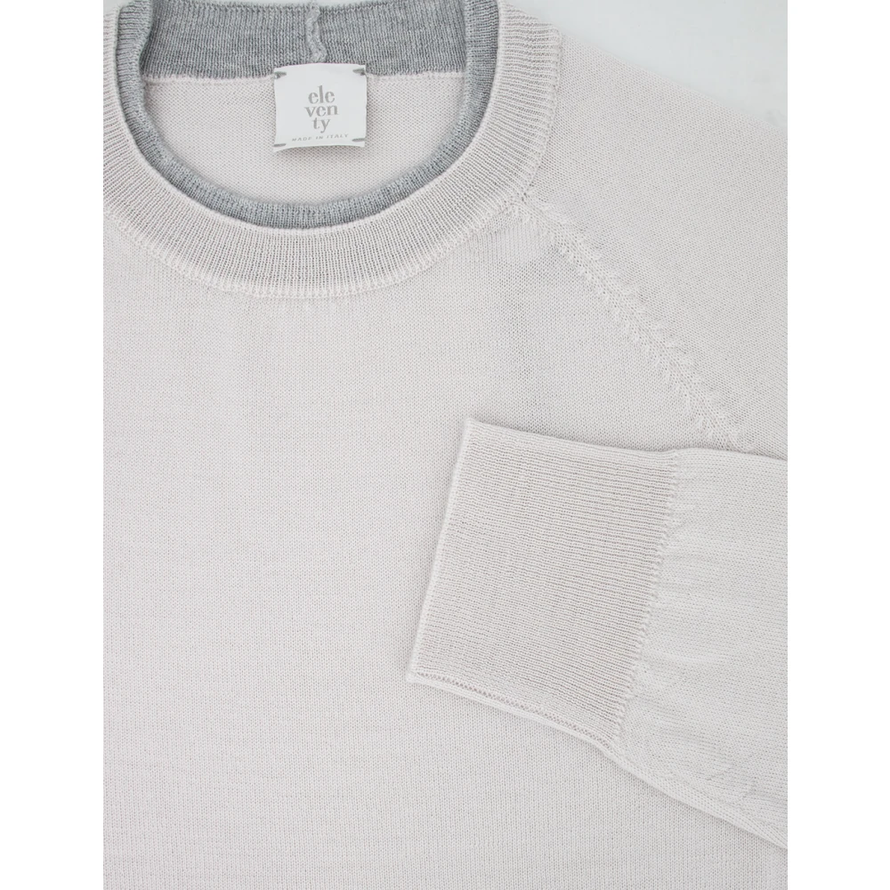 Eleventy Fijn Garen Crew-Neck Sweater Beige Heren