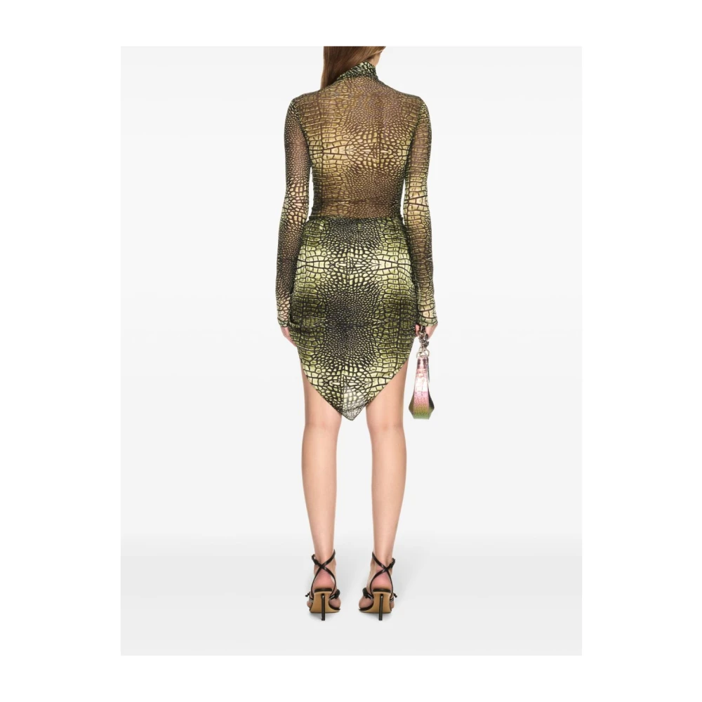 Off White Groene Krokodil-Effect Sweater Green Dames
