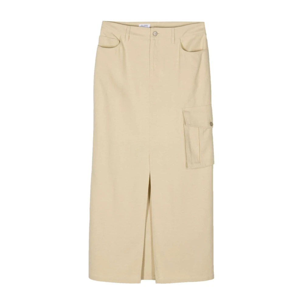 Filippa K Beige Crepe Cargo Kjol Beige, Dam