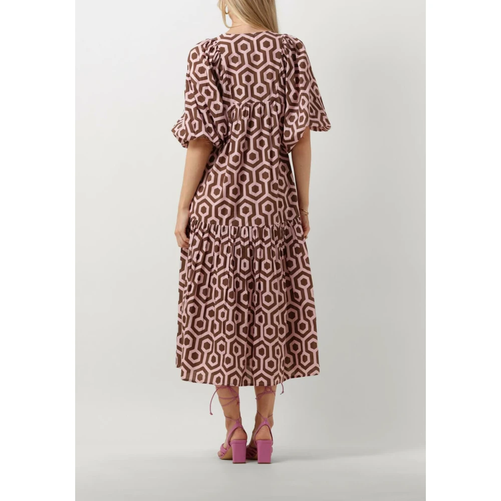 Notre-v Dames Jurken Nv-dente Midi Dress Brown Dames