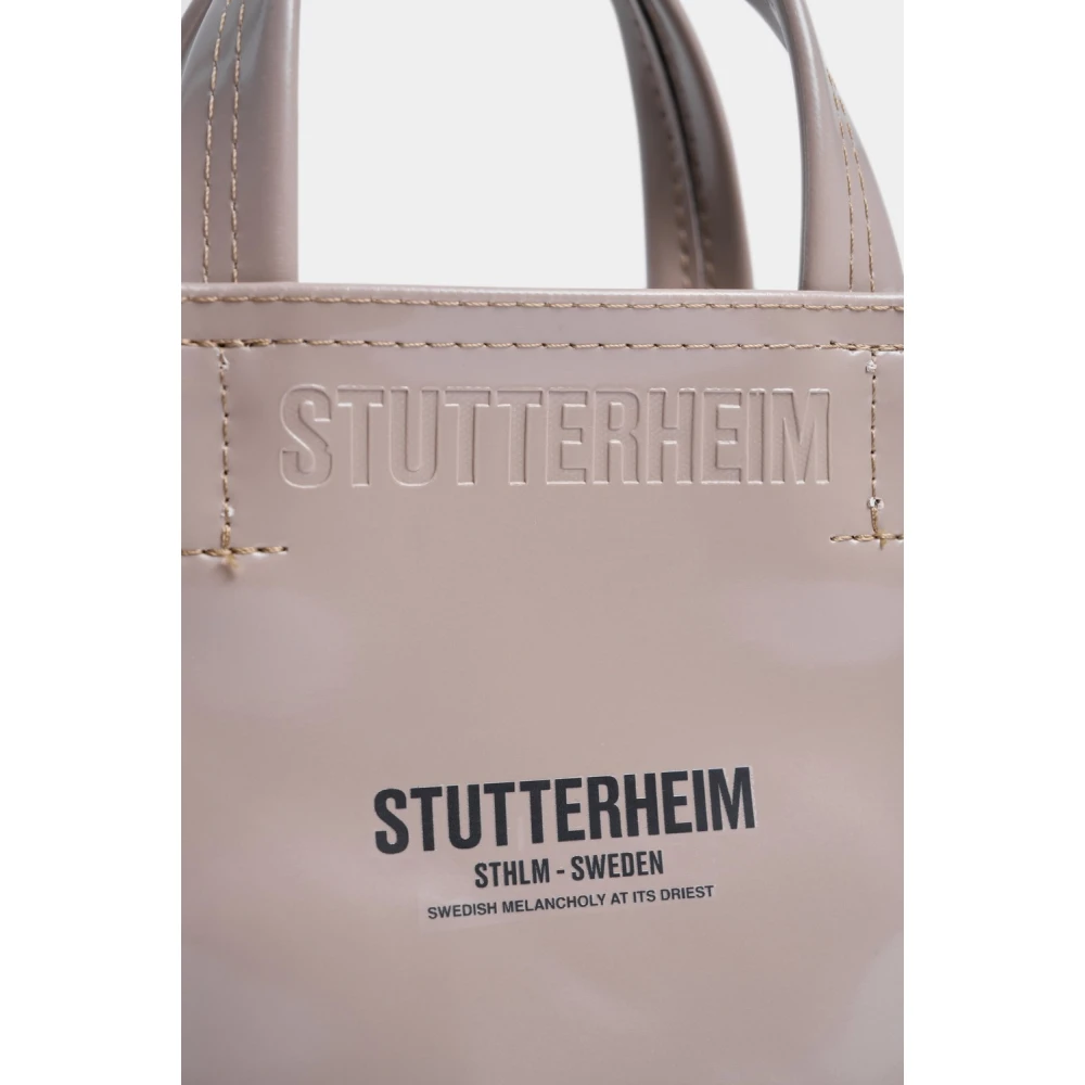 Stutterheim Mini Waterdichte Handtas met Schouderband Beige Dames