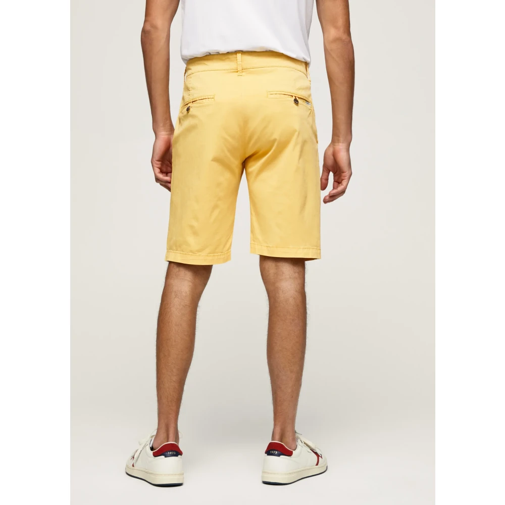 Pepe Jeans Stretch Katoen Chino Bermuda Shorts Yellow Heren