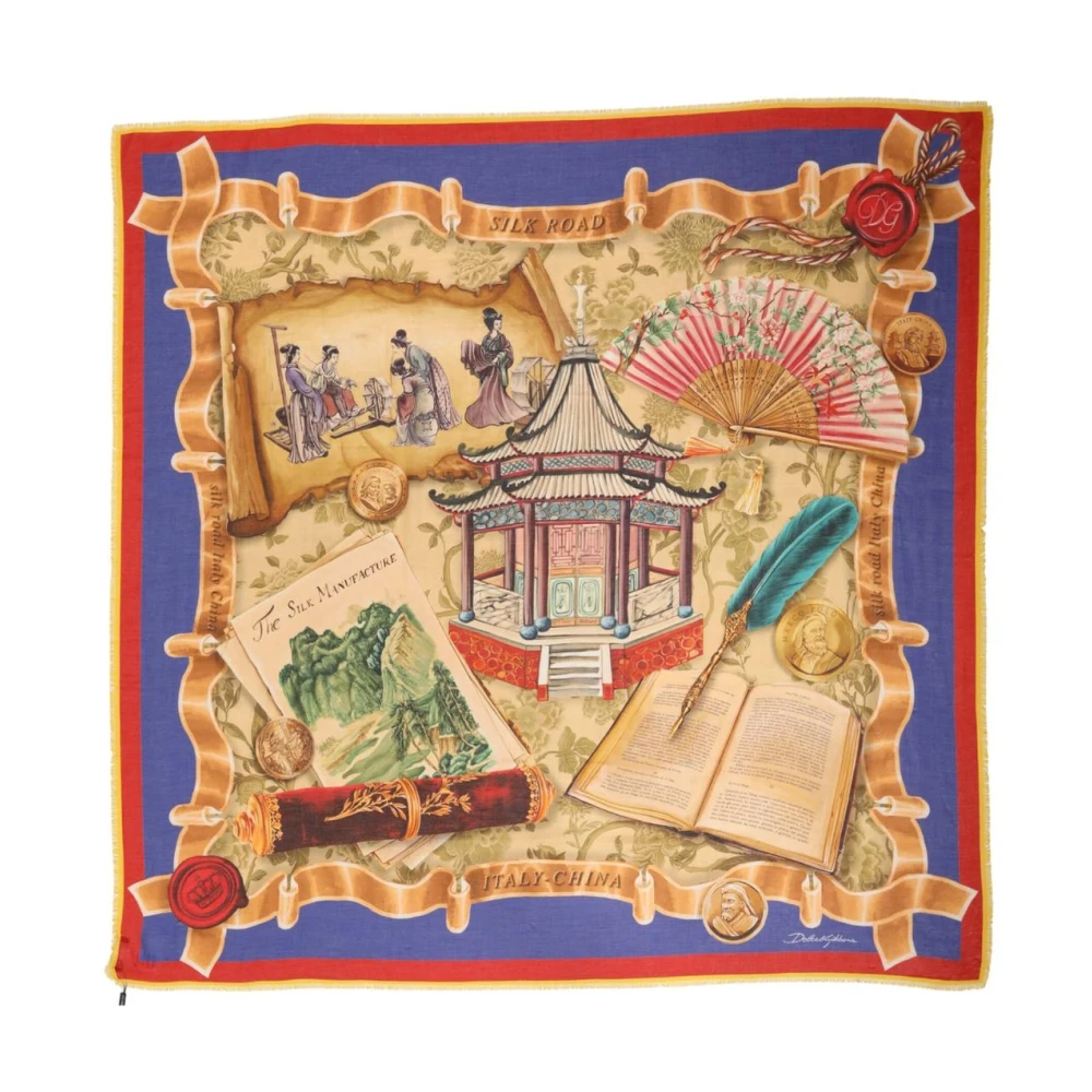 Dolce & Gabbana Women's Multicolor Luxurious Shawl Wrap Scarf - Scarves - One Size- Accessories