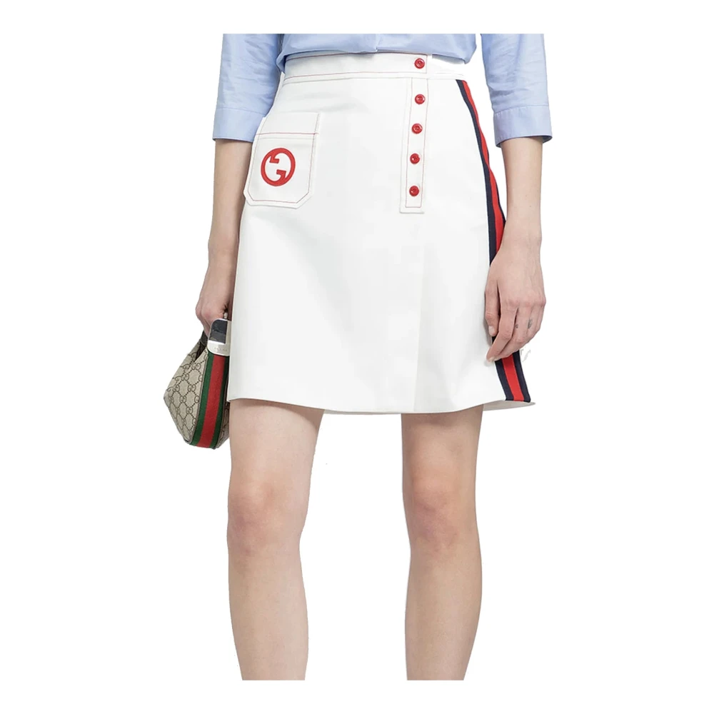Gucci Interlocking G A-lijn Rok White Dames