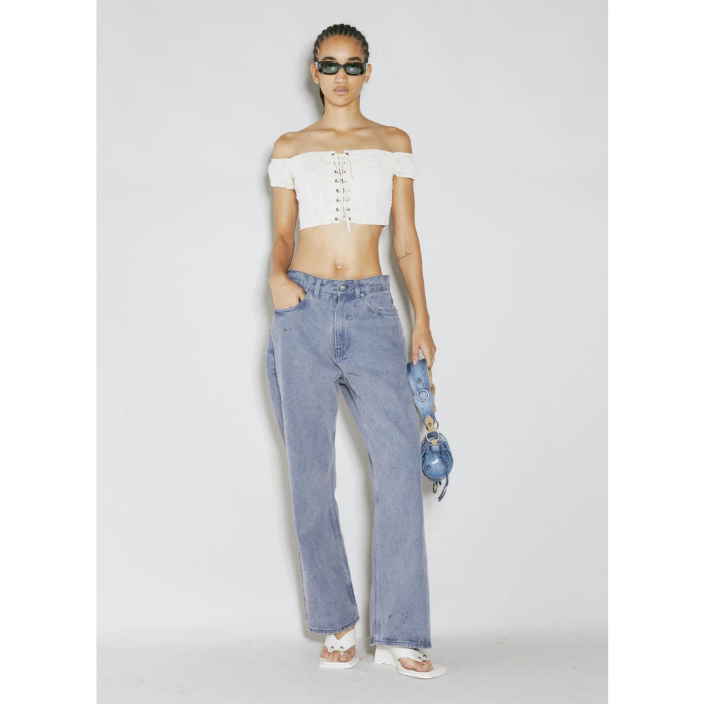 Guess Kant Korte Top White Dames