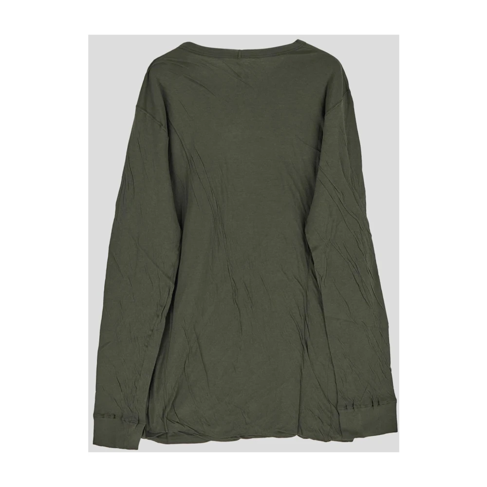 Rick Owens Dubbele LS Katoenen T-shirt Green Heren
